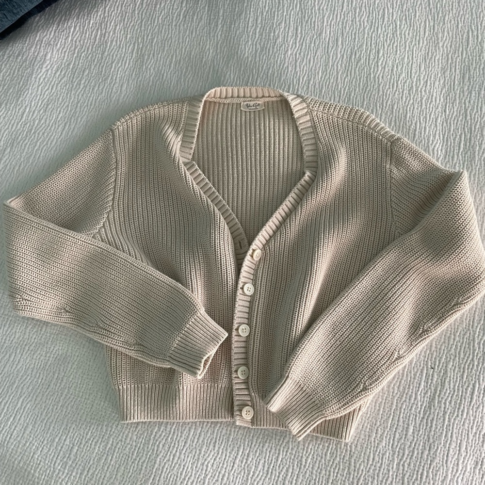 Women's Cream Cardigan Sweater